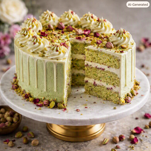 PISTACHIO ROSE CAKE